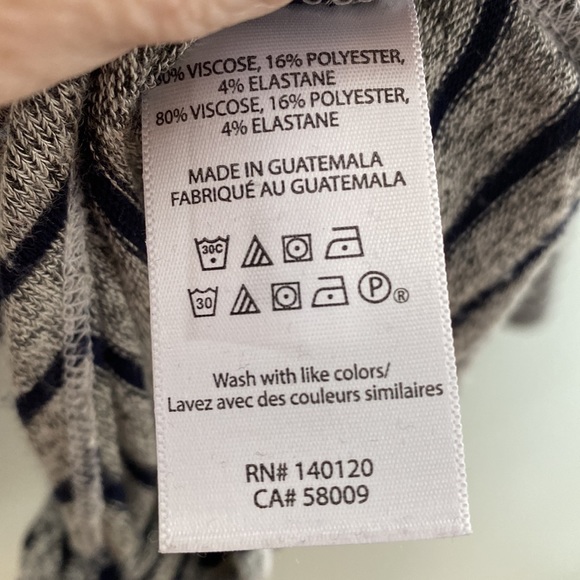 Stella and Dot Grey Black Stripe Tie Front Top XL - Picture 8 of 8